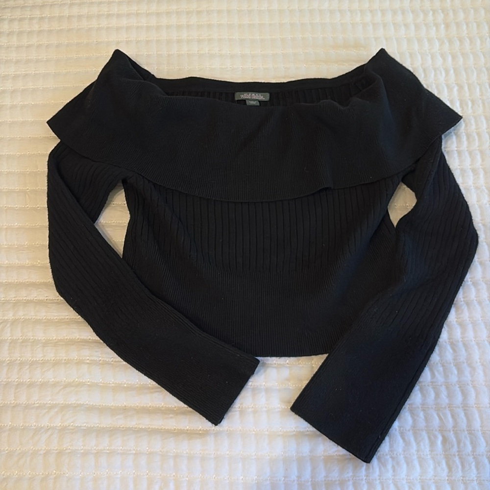 Wild Fable Cropped Knit off-shoulder Sweater